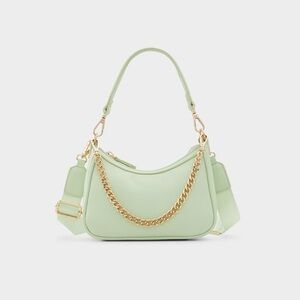 ALDO Liamax Medium Shoulder Bag in a light green or lime color. NWT